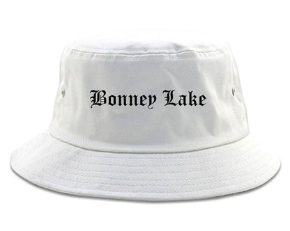 Bonney Lake Washington WA Old English Mens Bucket Hat White