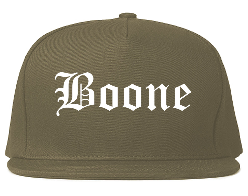 Boone Iowa IA Old English Mens Snapback Hat Grey