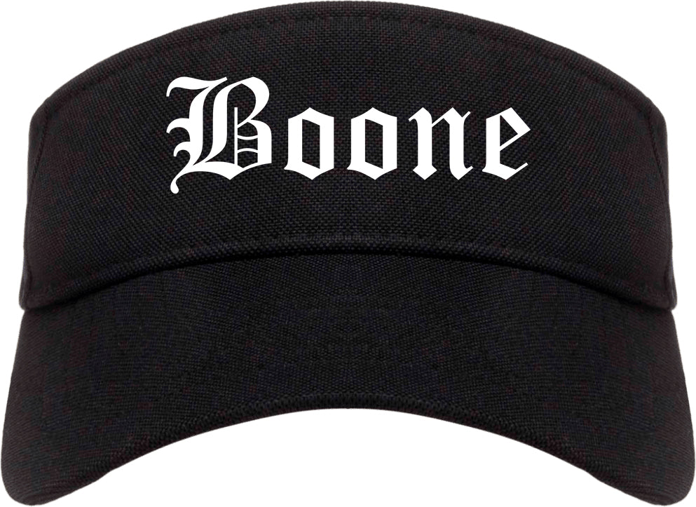 Boone Iowa IA Old English Mens Visor Cap Hat Black