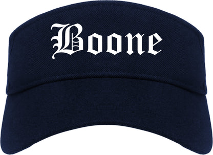Boone Iowa IA Old English Mens Visor Cap Hat Navy Blue