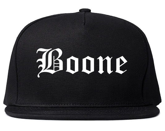Boone North Carolina NC Old English Mens Snapback Hat Black