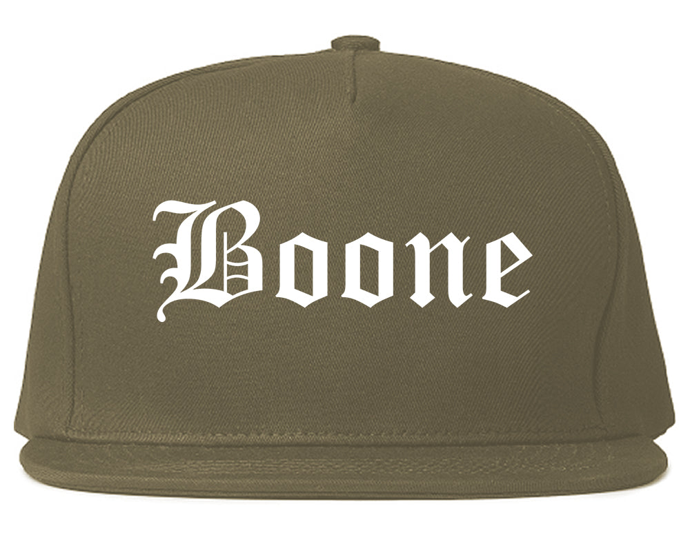 Boone North Carolina NC Old English Mens Snapback Hat Grey