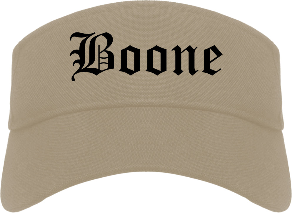 Boone North Carolina NC Old English Mens Visor Cap Hat Khaki