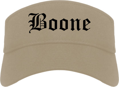 Boone North Carolina NC Old English Mens Visor Cap Hat Khaki