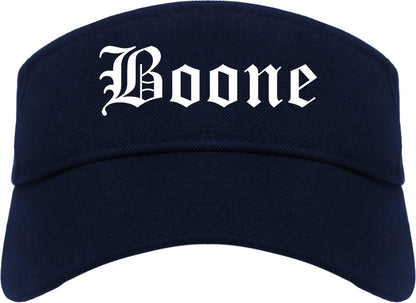Boone North Carolina NC Old English Mens Visor Cap Hat Navy Blue