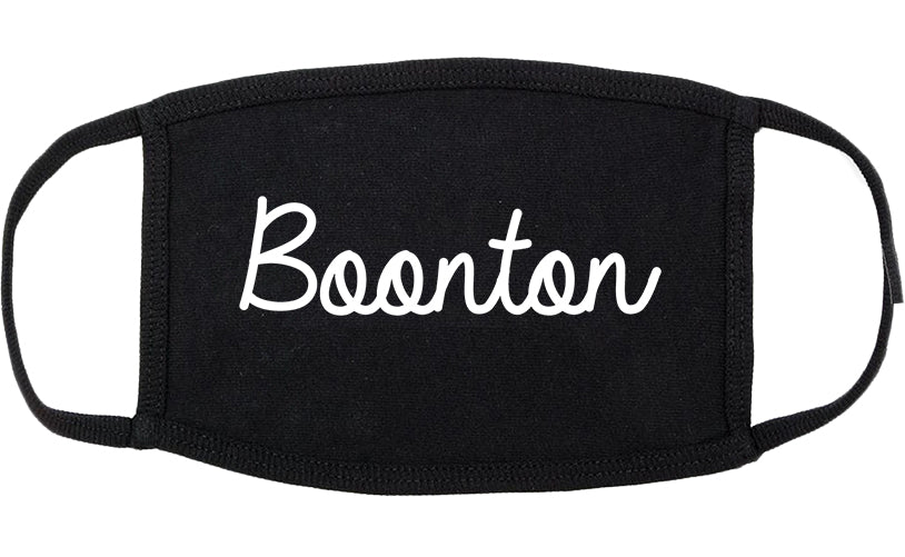 Boonton New Jersey NJ Script Cotton Face Mask Black