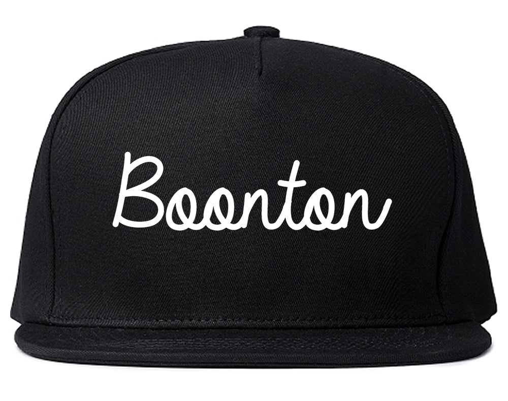 Boonton New Jersey NJ Script Mens Snapback Hat Black