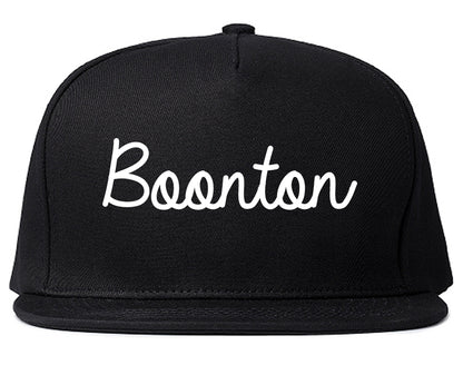 Boonton New Jersey NJ Script Mens Snapback Hat Black