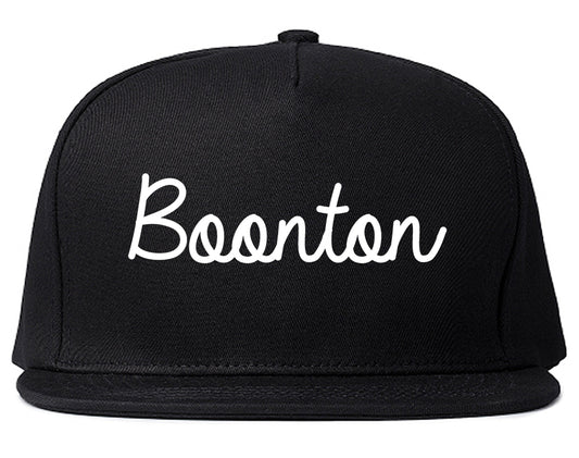 Boonton New Jersey NJ Script Mens Snapback Hat Black