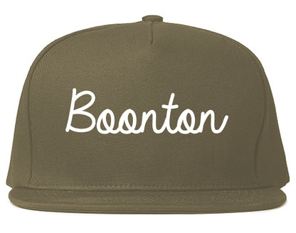 Boonton New Jersey NJ Script Mens Snapback Hat Grey