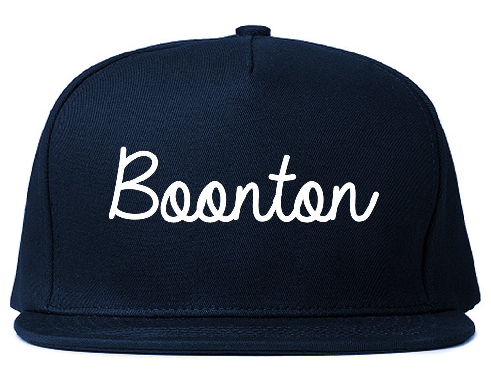 Boonton New Jersey NJ Script Mens Snapback Hat Navy Blue