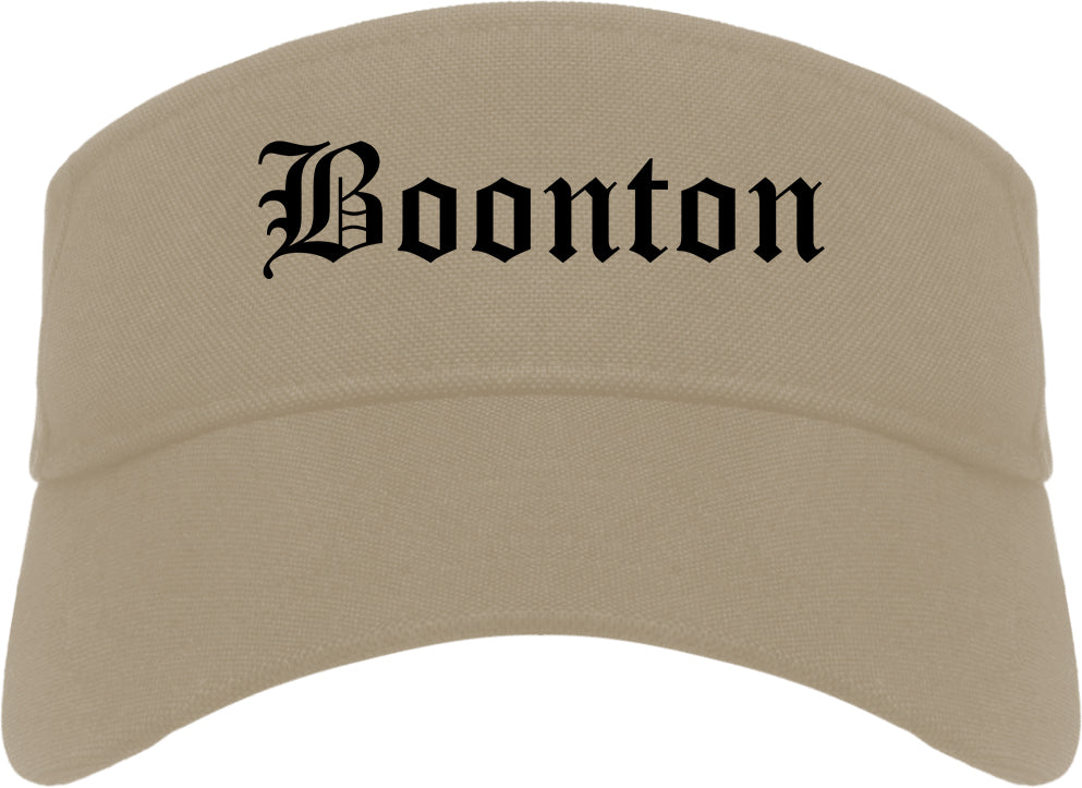Boonton New Jersey NJ Old English Mens Visor Cap Hat Khaki