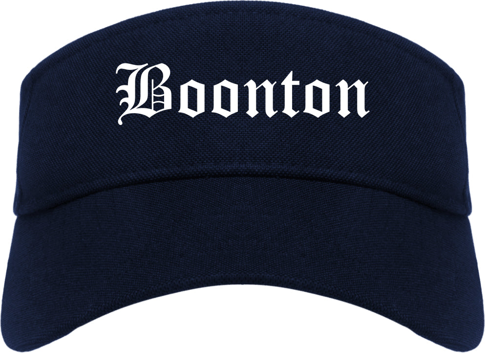 Boonton New Jersey NJ Old English Mens Visor Cap Hat Navy Blue