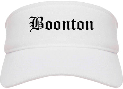 Boonton New Jersey NJ Old English Mens Visor Cap Hat White