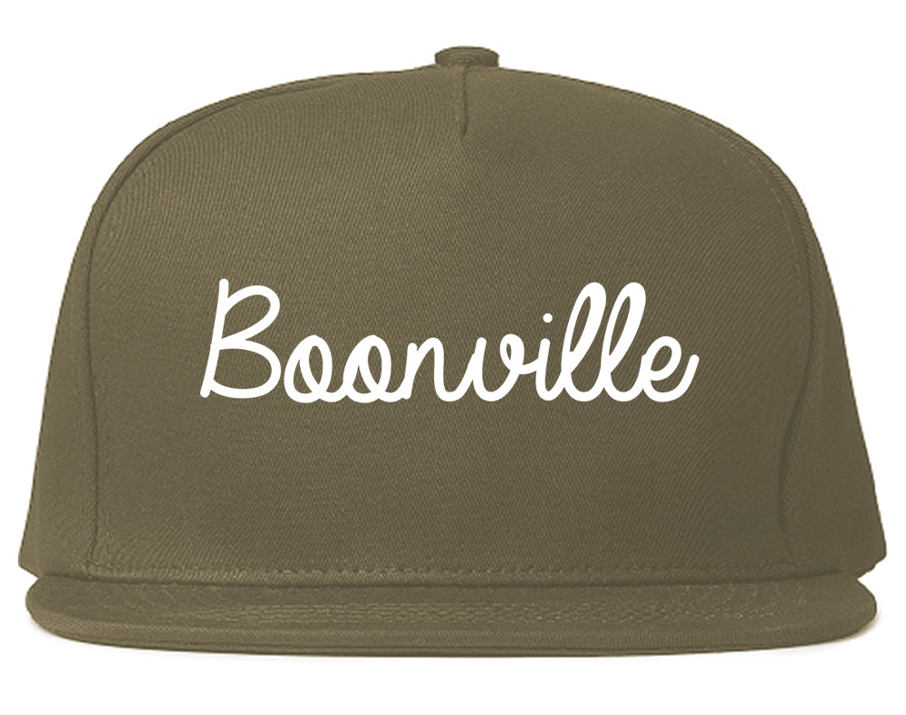 Boonville Indiana IN Script Mens Snapback Hat Grey