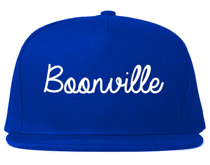 Boonville Indiana IN Script Mens Snapback Hat Royal Blue