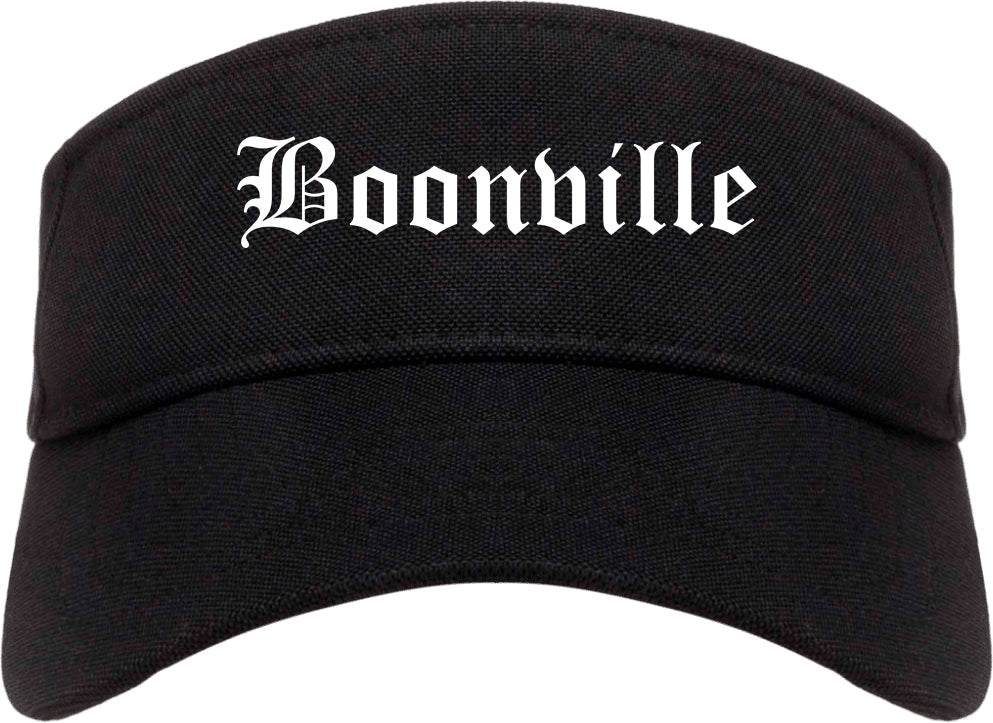 Boonville Indiana IN Old English Mens Visor Cap Hat Black