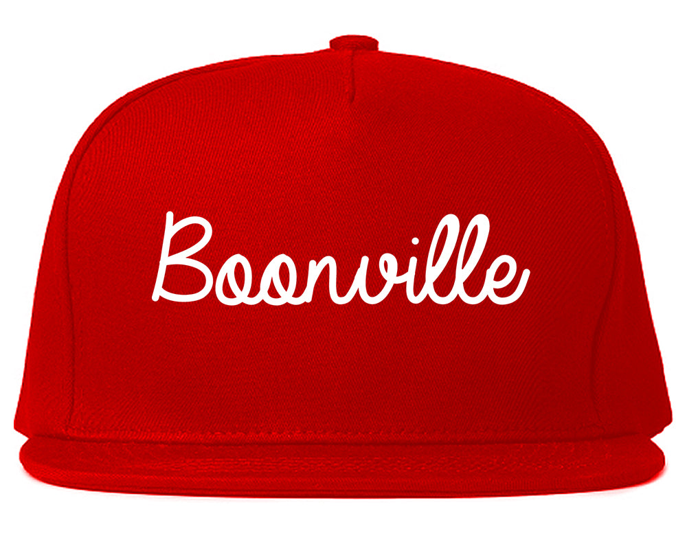 Boonville Missouri MO Script Mens Snapback Hat Red