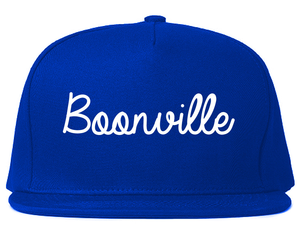 Boonville Missouri MO Script Mens Snapback Hat Royal Blue