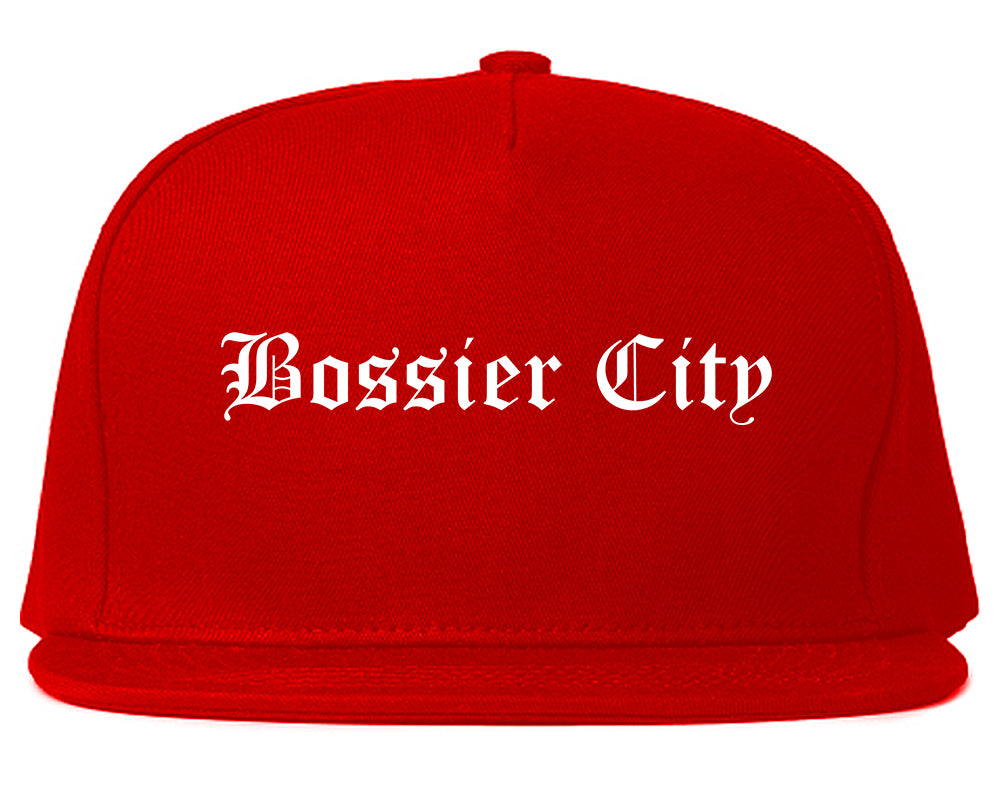 Bossier City Louisiana LA Old English Mens Snapback Hat Red