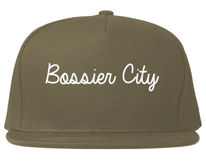 Bossier City Louisiana LA Script Mens Snapback Hat Grey