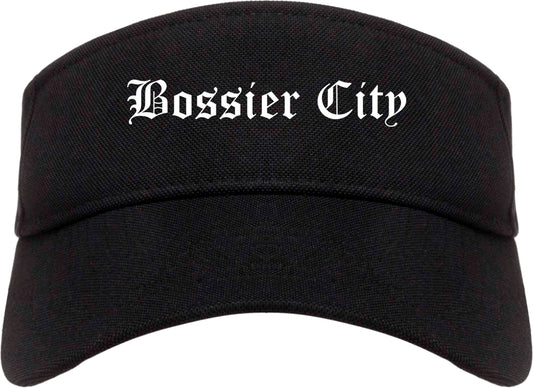 Bossier City Louisiana LA Old English Mens Visor Cap Hat Black