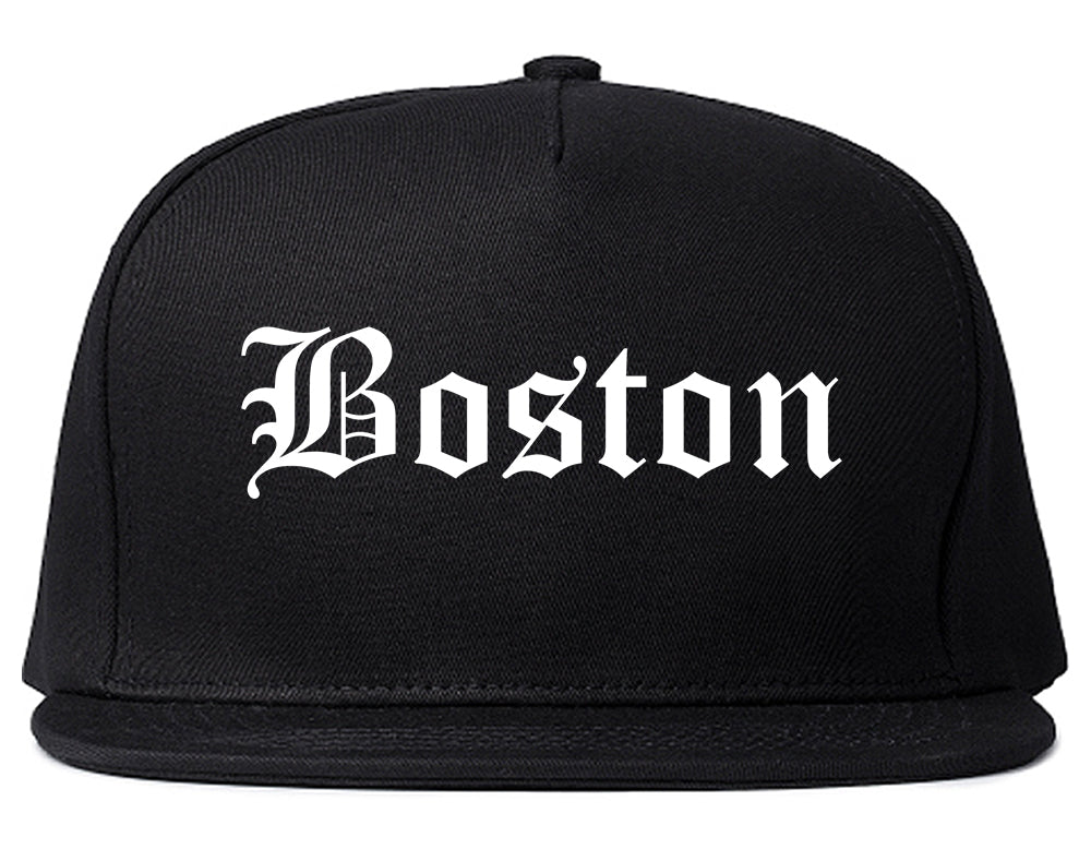 Boston Massachusetts MA Old English Mens Snapback Hat Black