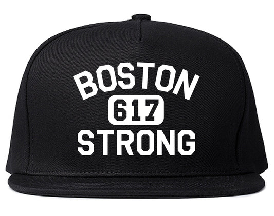 Boston Strong 617 Area Code Massachusetts Mens Snapback Hat Black