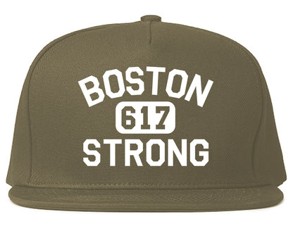 Boston Strong 617 Area Code Massachusetts Mens Snapback Hat Grey