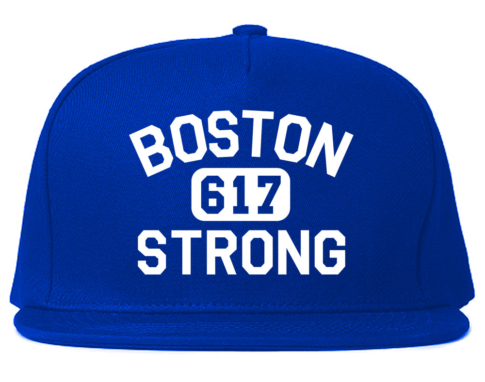 Boston Strong 617 Area Code Massachusetts Mens Snapback Hat Royal Blue