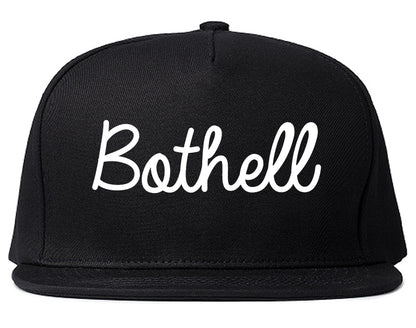 Bothell Washington WA Script Mens Snapback Hat Black