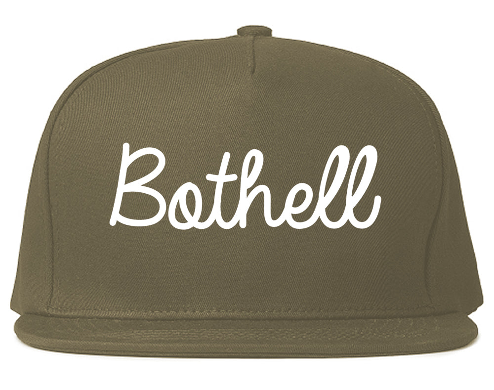Bothell Washington WA Script Mens Snapback Hat Grey