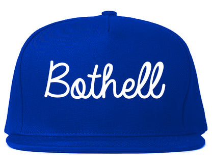 Bothell Washington WA Script Mens Snapback Hat Royal Blue