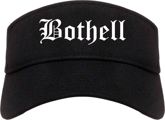 Bothell Washington WA Old English Mens Visor Cap Hat Black
