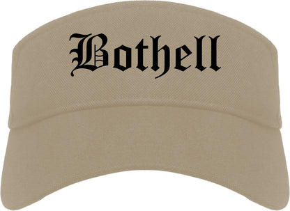 Bothell Washington WA Old English Mens Visor Cap Hat Khaki