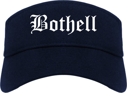 Bothell Washington WA Old English Mens Visor Cap Hat Navy Blue