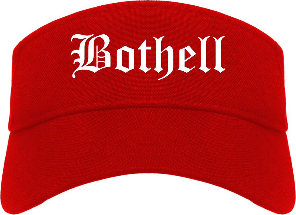 Bothell Washington WA Old English Mens Visor Cap Hat Red