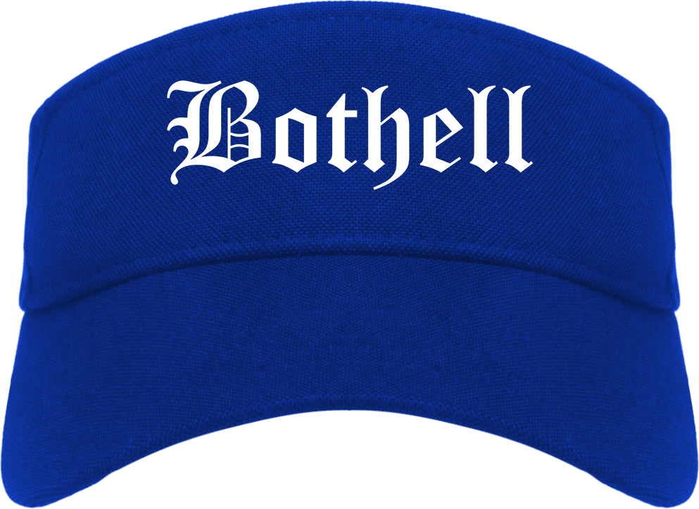 Bothell Washington WA Old English Mens Visor Cap Hat Royal Blue