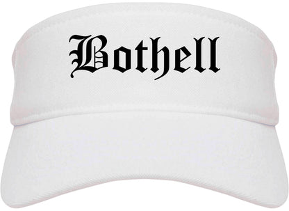 Bothell Washington WA Old English Mens Visor Cap Hat White