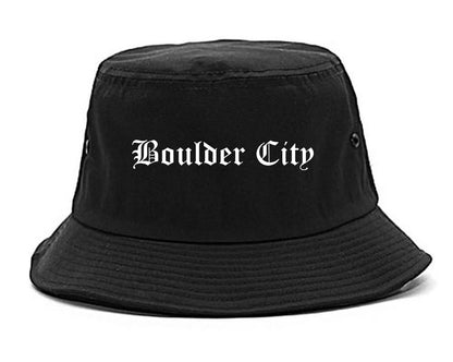 Boulder City Nevada NV Old English Mens Bucket Hat Black