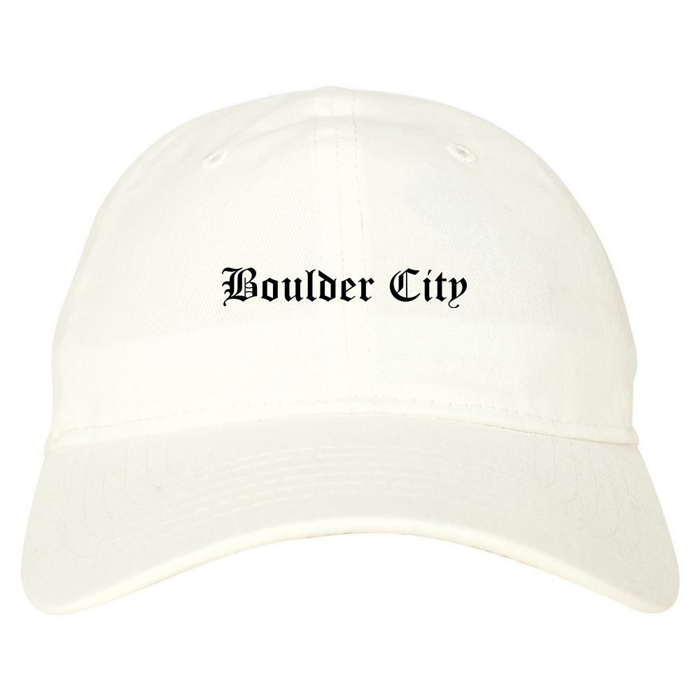 Boulder City Nevada NV Old English Mens Dad Hat Baseball Cap White