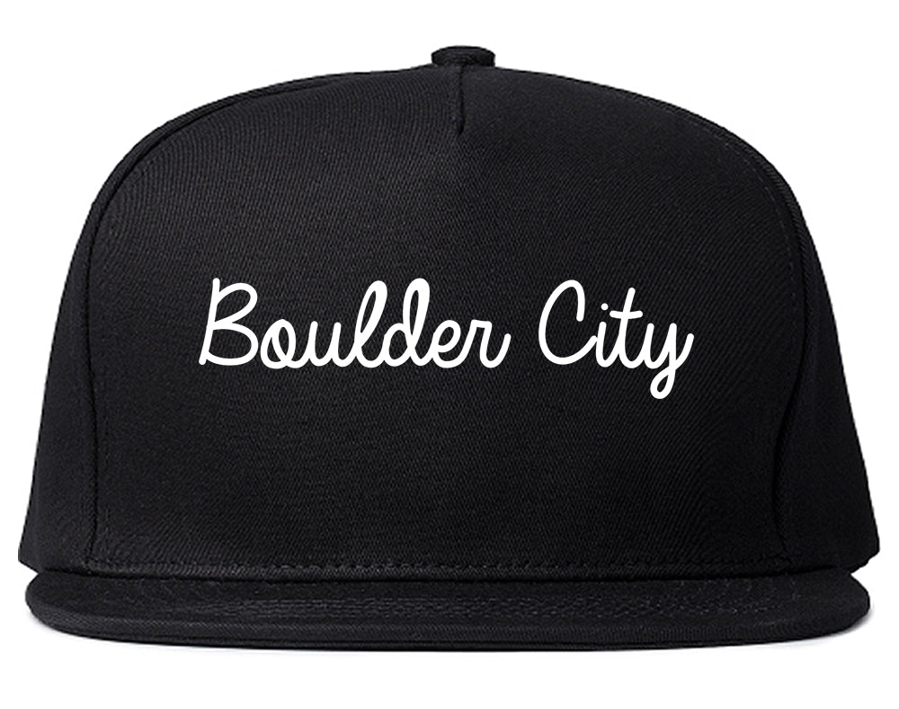 Boulder City Nevada NV Script Mens Snapback Hat Black