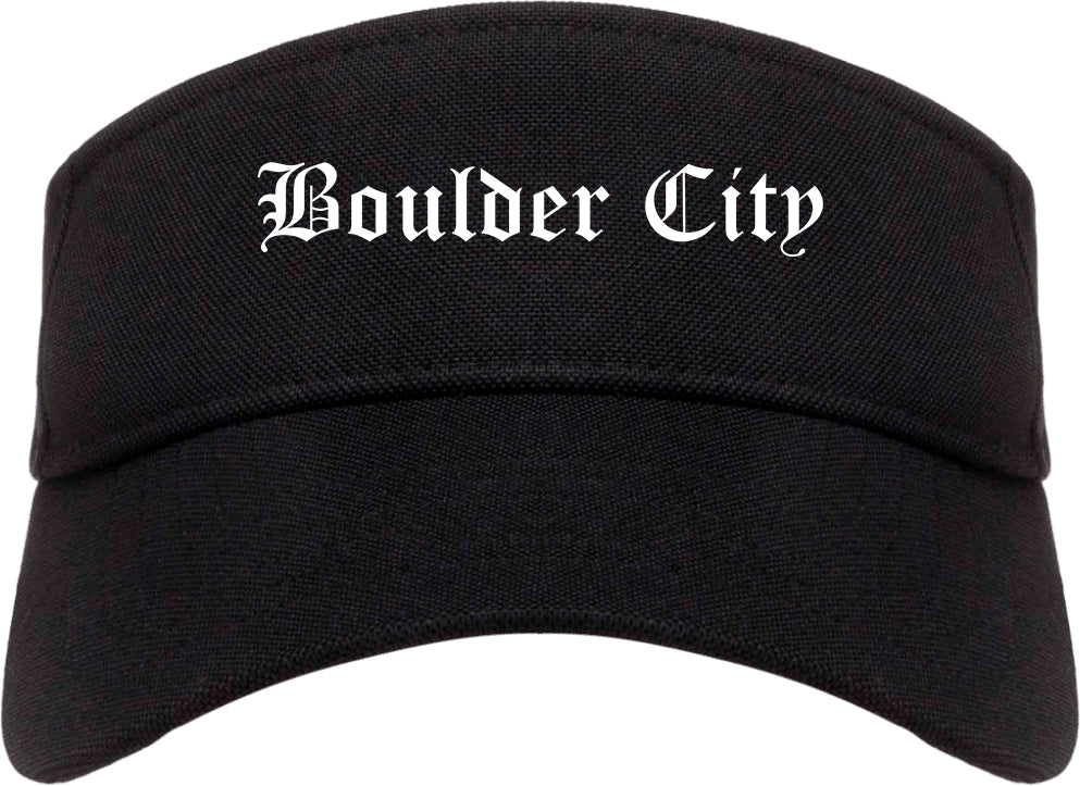 Boulder City Nevada NV Old English Mens Visor Cap Hat Black