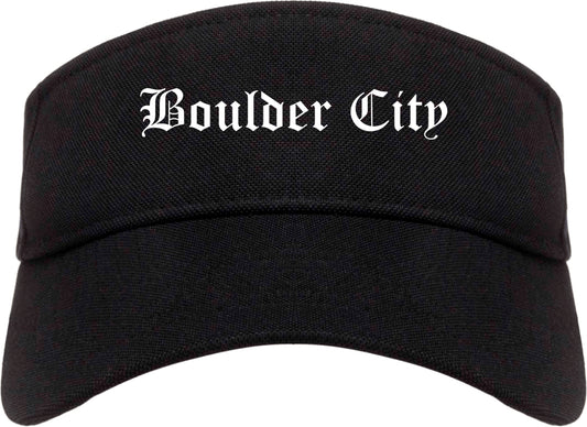 Boulder City Nevada NV Old English Mens Visor Cap Hat Black