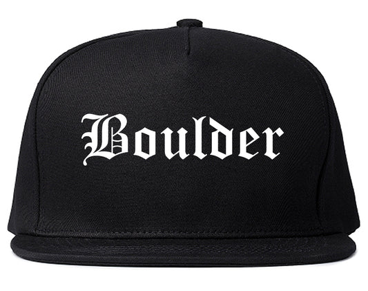 Boulder Colorado CO Old English Mens Snapback Hat Black