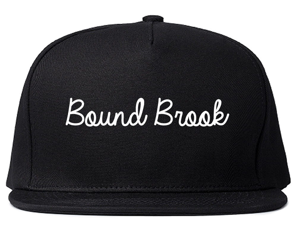 Bound Brook New Jersey NJ Script Mens Snapback Hat Black