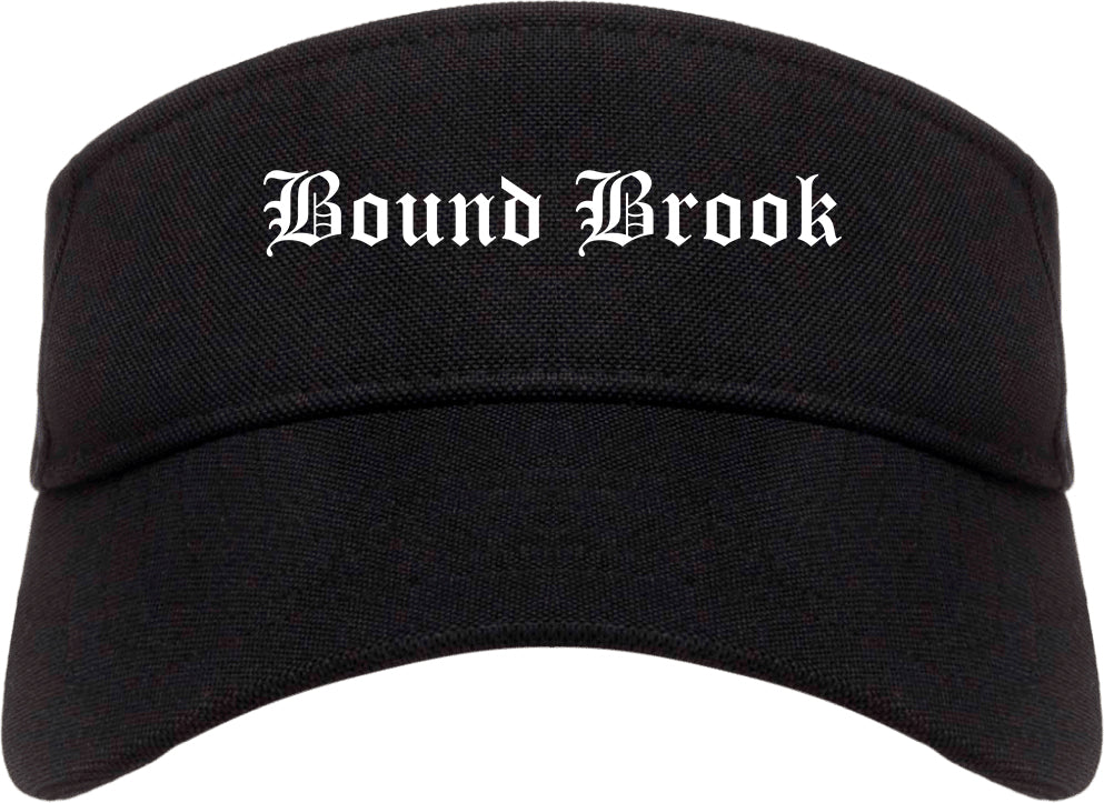 Bound Brook New Jersey NJ Old English Mens Visor Cap Hat Black