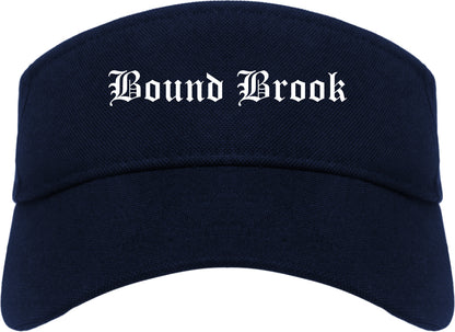 Bound Brook New Jersey NJ Old English Mens Visor Cap Hat Navy Blue