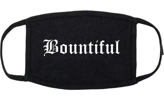 Bountiful Utah UT Old English Cotton Face Mask Black