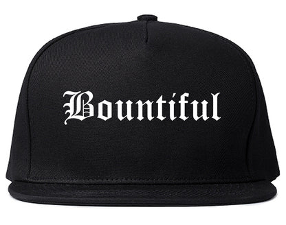 Bountiful Utah UT Old English Mens Snapback Hat Black